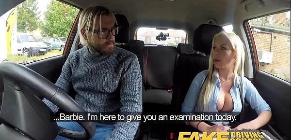  Fake Driving School Busty blonde Barbie Sins wants learners cum on test
